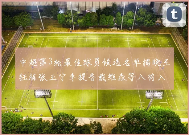 中超第3轮最佳球员候选名单揭晓王钰栋张玉宁李提香戴维森等八将入围